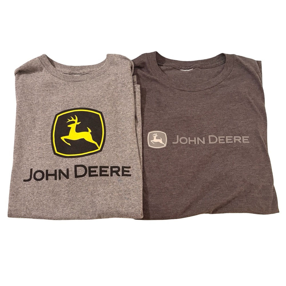 Men’s John Deere Graphic T-Shirt Bundle Medium Farm Tractor Logo Tees (2)